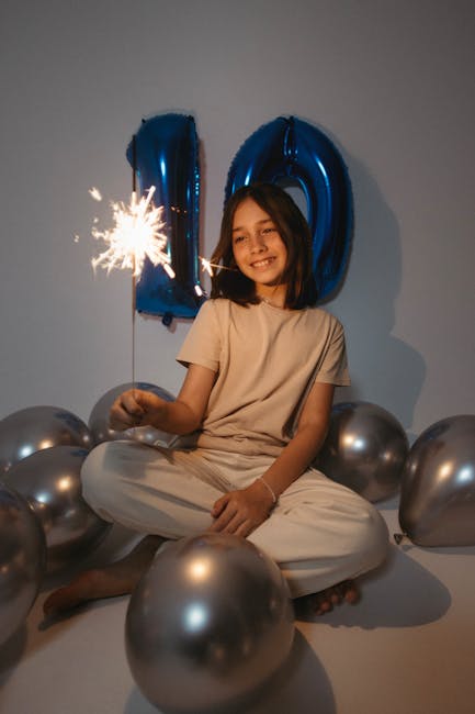 Girl with birthday sparklers